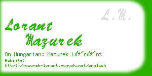 lorant mazurek business card